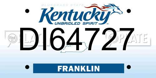 DI64727 Kentucky License Plate