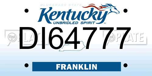 DI64777 Kentucky License Plate