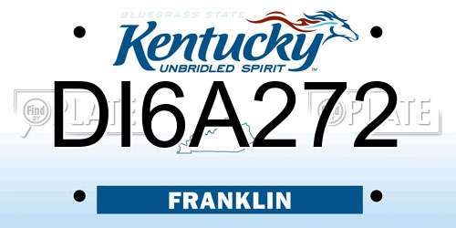 DI6A272 Kentucky License Plate