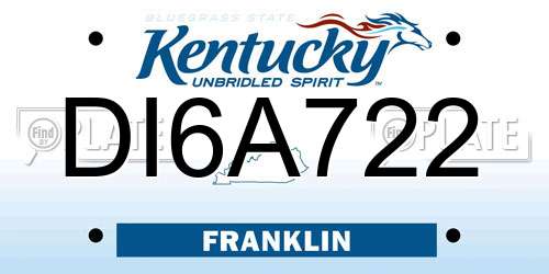 DI6A722 Kentucky License Plate