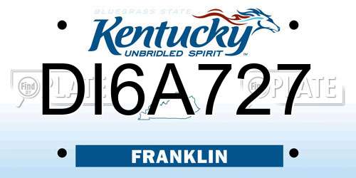 DI6A727 Kentucky License Plate
