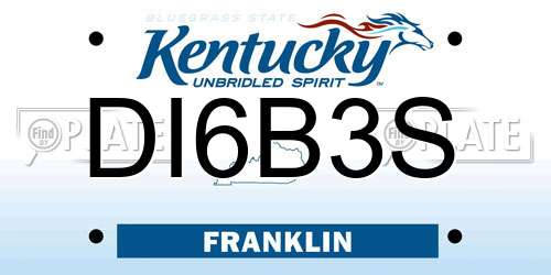 DI6B3S Kentucky License Plate