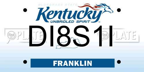 DI8S1I Kentucky License Plate