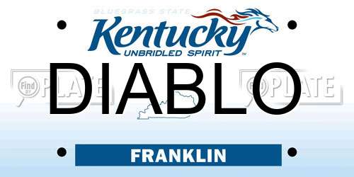 DIABLO Kentucky License Plate