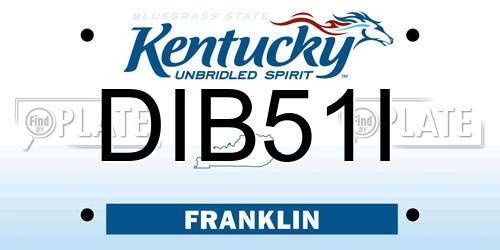 DIB51I Kentucky License Plate
