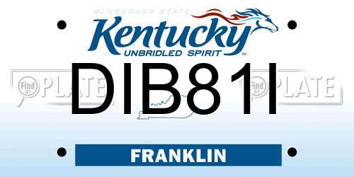 DIB81I Kentucky License Plate