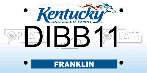 DIBB11 Kentucky License Plate