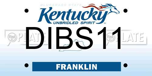 DIBS11 Kentucky License Plate