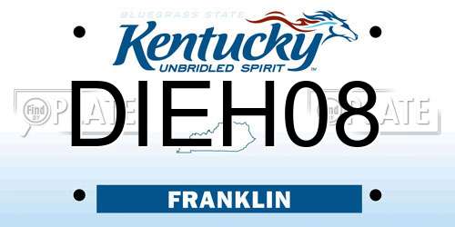 DIEH08 Kentucky License Plate