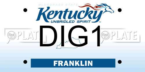 DIG1 Kentucky License Plate