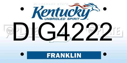 DIG4222 Kentucky License Plate