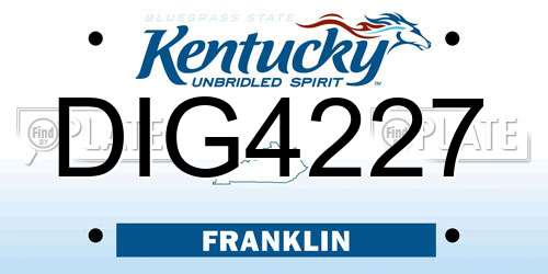 DIG4227 Kentucky License Plate