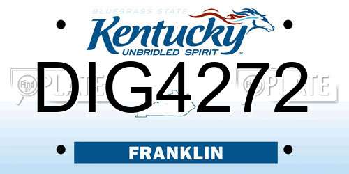 DIG4272 Kentucky License Plate
