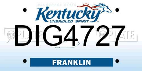 DIG4727 Kentucky License Plate
