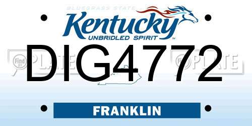 DIG4772 Kentucky License Plate