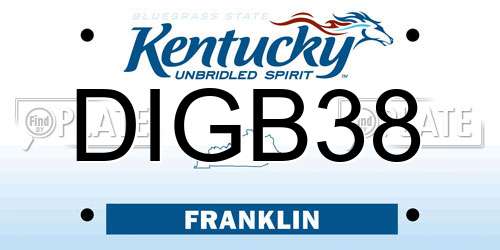 DIGB38 Kentucky License Plate