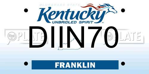 DIIN70 Kentucky License Plate