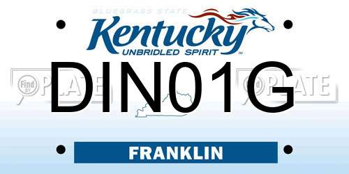 DIN01G Kentucky License Plate