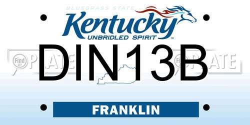 DIN13B Kentucky License Plate