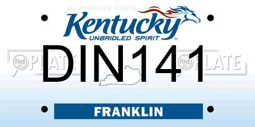 DIN141 Kentucky License Plate