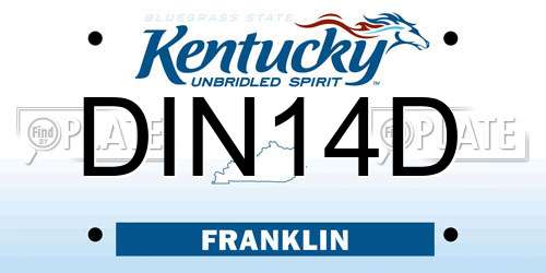 DIN14D Kentucky License Plate
