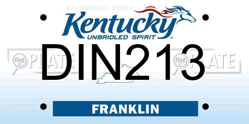 DIN213 Kentucky License Plate