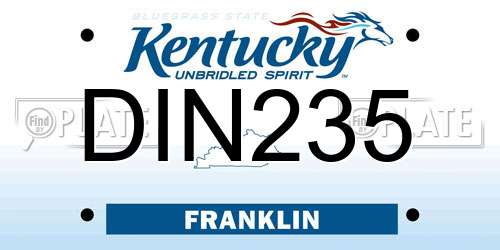 DIN235 Kentucky License Plate