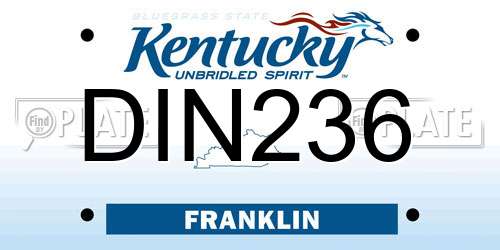 DIN236 Kentucky License Plate