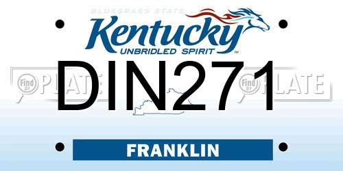DIN271 Kentucky License Plate