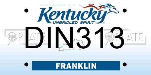 DIN313 Kentucky License Plate