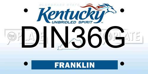 DIN36G Kentucky License Plate