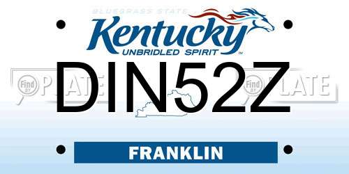 DIN52Z Kentucky License Plate