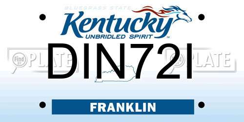 DIN72I Kentucky License Plate