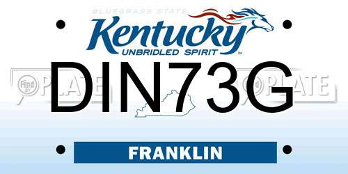 DIN73G Kentucky License Plate