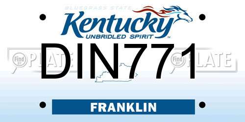 DIN771 Kentucky License Plate