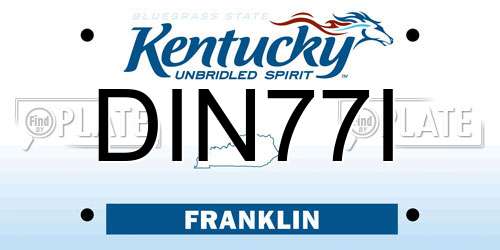 DIN77I Kentucky License Plate