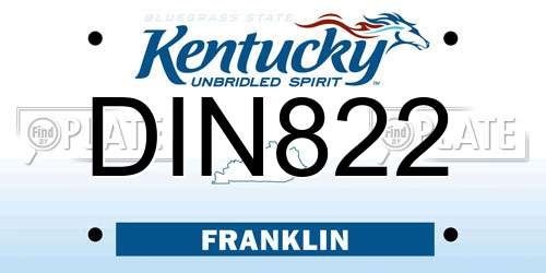 DIN822 Kentucky License Plate
