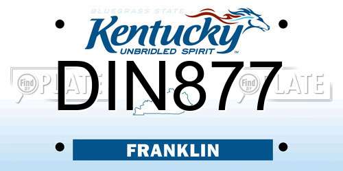 DIN877 Kentucky License Plate