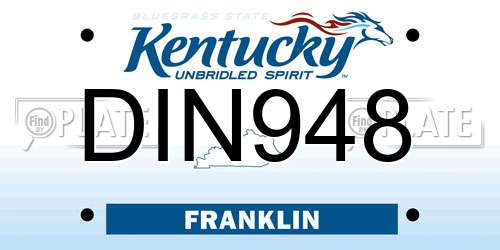 DIN948 Kentucky License Plate