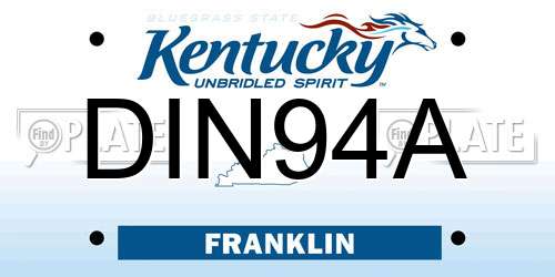 DIN94A Kentucky License Plate