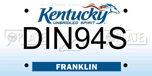 DIN94S Kentucky License Plate