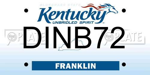 DINB72 Kentucky License Plate