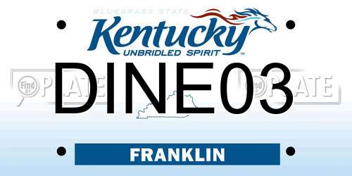 DINE03 Kentucky License Plate