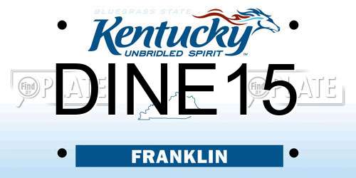 DINE15 Kentucky License Plate