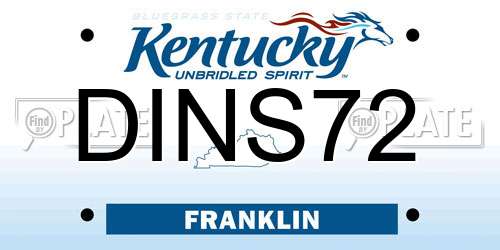 DINS72 Kentucky License Plate