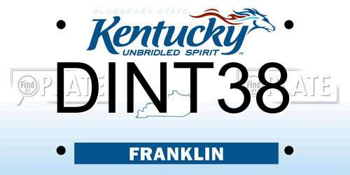 DINT38 Kentucky License Plate