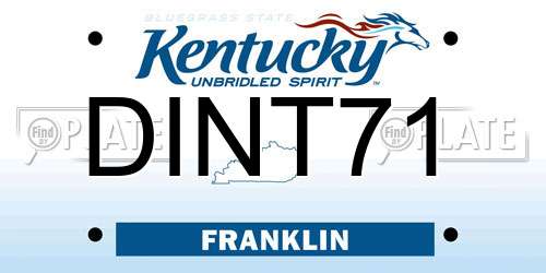 DINT71 Kentucky License Plate