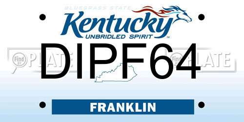DIPF64 Kentucky License Plate