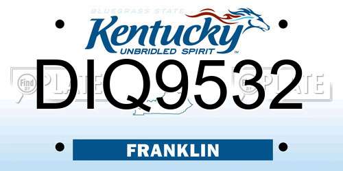 DIQ9532 Kentucky License Plate