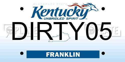 DIRTY05 Kentucky License Plate